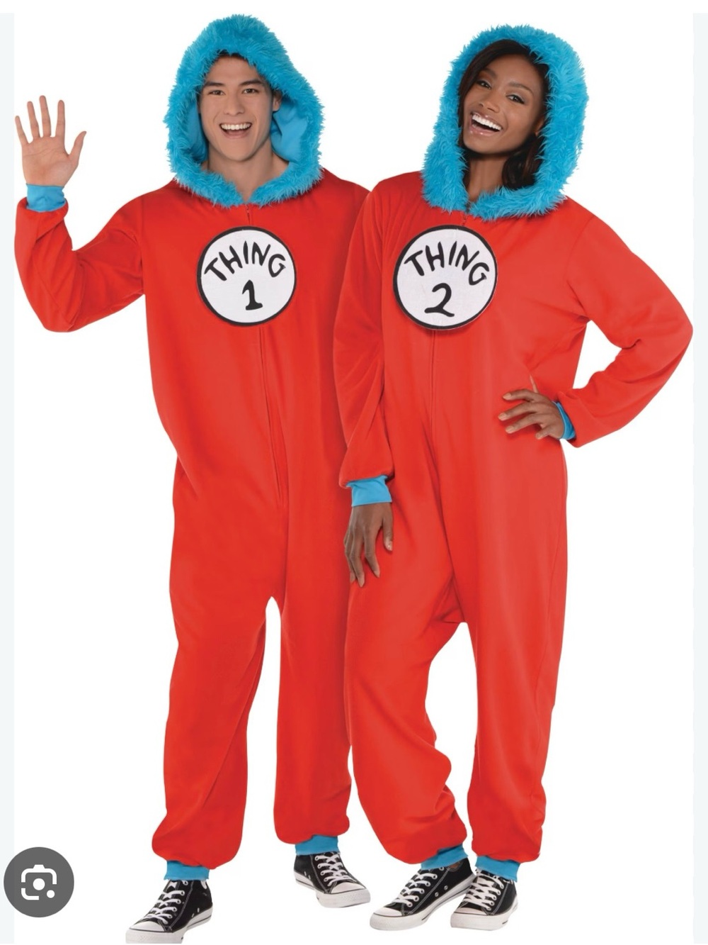 Dr. Seuss Thing 1 & Thing 2 Red Onesie with Blue Trim